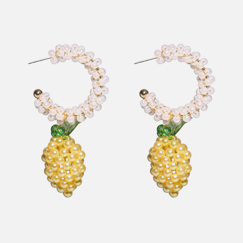 Hand-woven Fruit Pineapple Earrings Korea