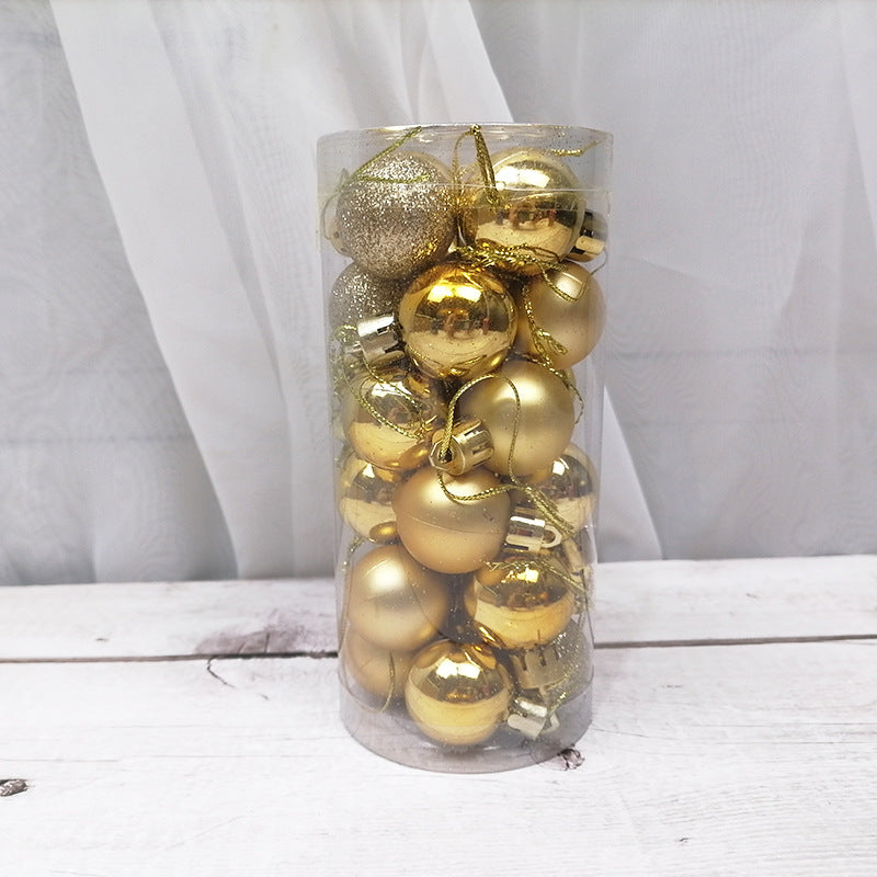 6CM-24pcs Bright Matte Christmas Ball Ornaments