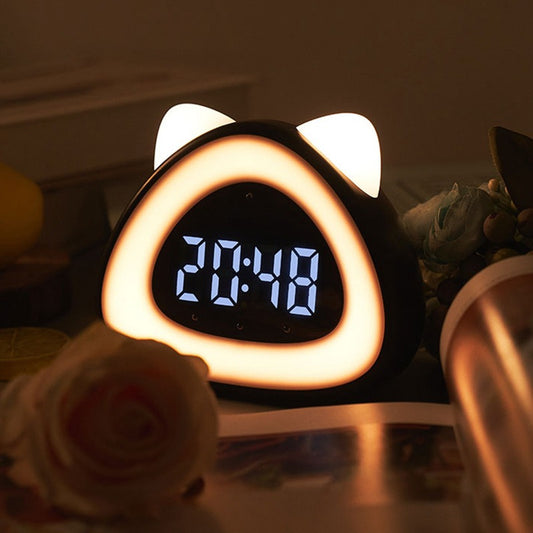 Rechargeable multifunctional creative clock night light