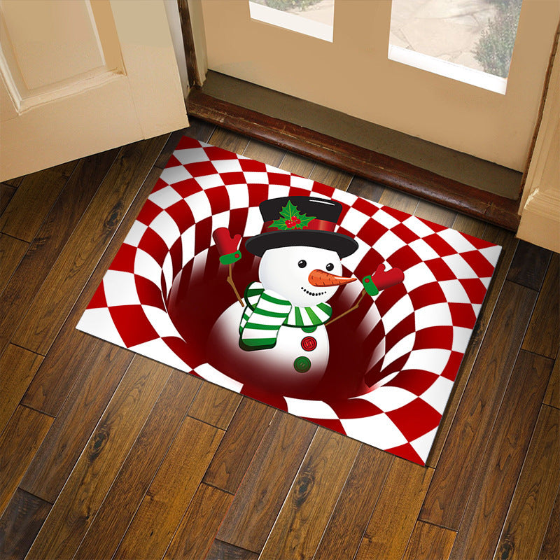 3D Plaid Floor Mat Halloween Clown Door Mat Sewer