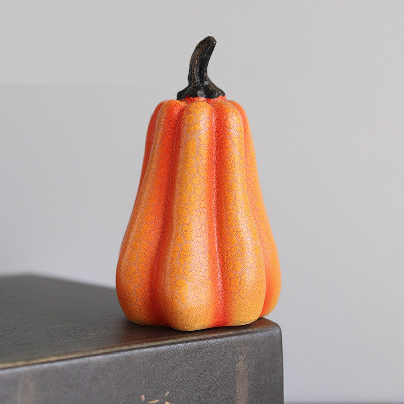 New Halloween Pumpkin Lantern Simulation Pumpkin LED Candle Lamp Resin Luminous Pumpkin