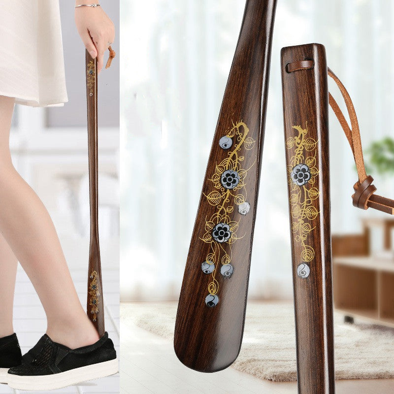 Long Handle Solid Wood Household Shoe Lifting Assistant