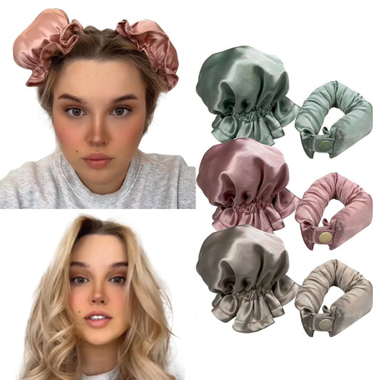 New Heatless Curl Stick With Cloth Cover Cute Ball Head Hair Curler Headband Hair Rollers Wave Form Curling Rod Hair Style Tools