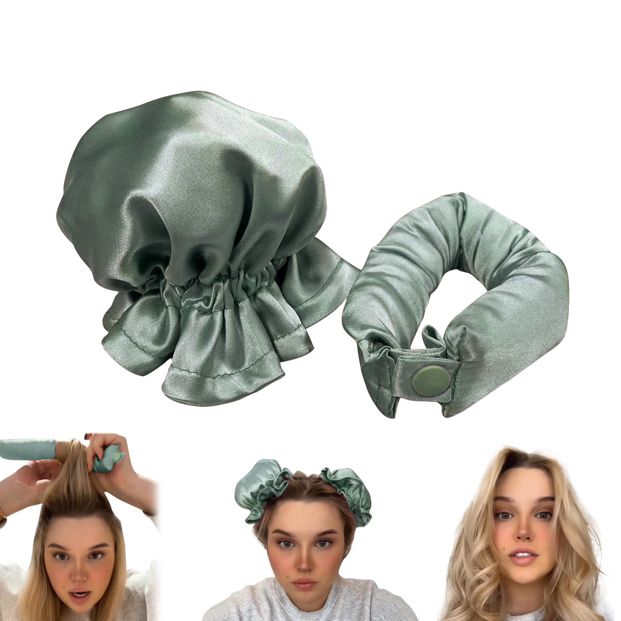 New Heatless Curl Stick With Cloth Cover Cute Ball Head Hair Curler Headband Hair Rollers Wave Form Curling Rod Hair Style Tools