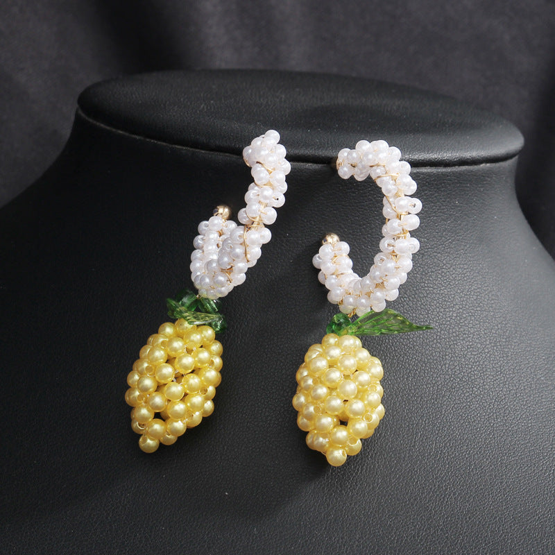 Hand-woven Fruit Pineapple Earrings Korea