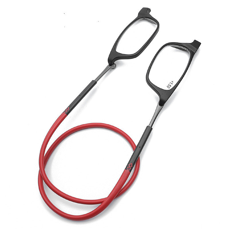 Magnetic Hanging Neck Reading Glasses Portable Unisex Telescopic Head Holder