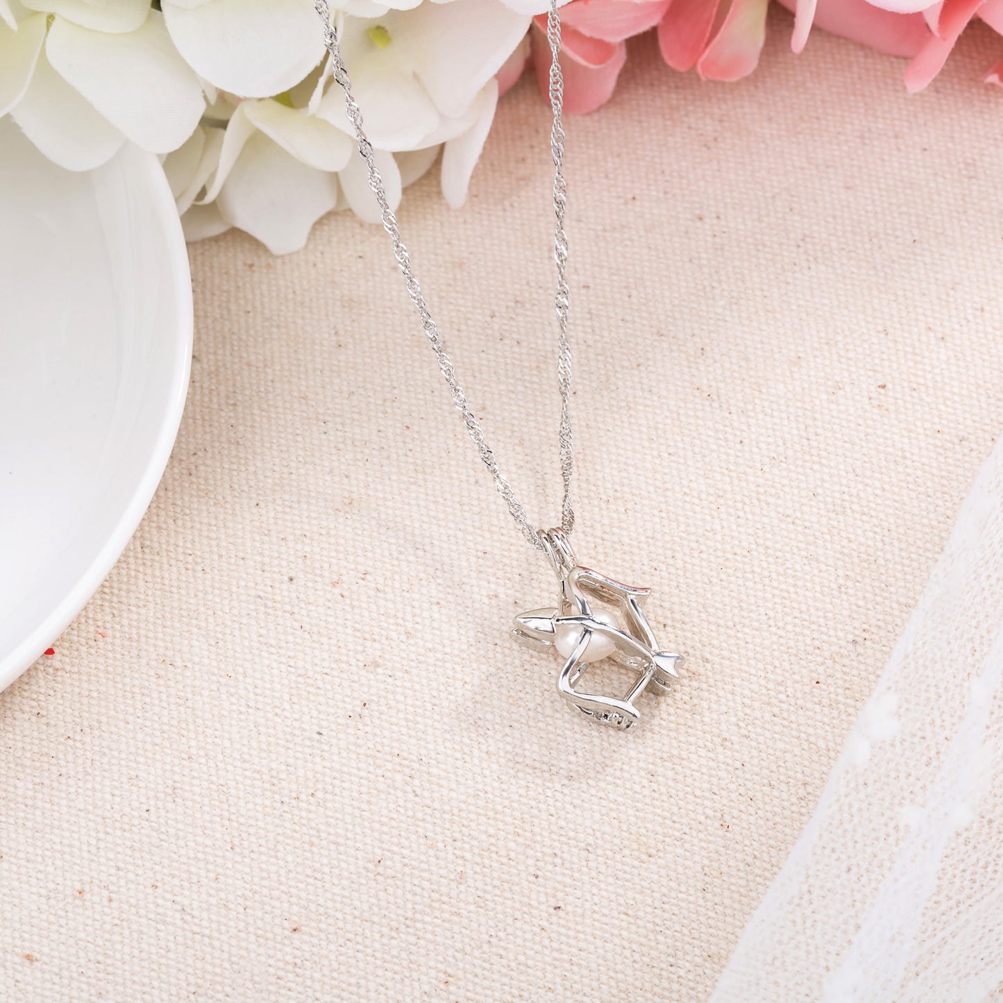 Bow And Arrow Cage Necklace Sagittarius