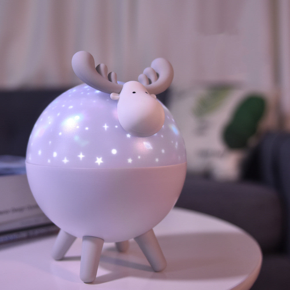 Elk Projection Lamp LED Color Rotating Night Light