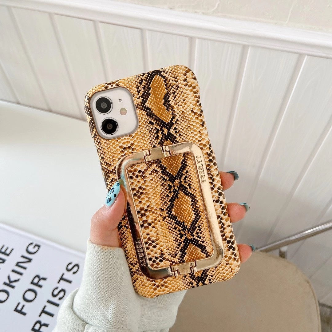 Phone Case Pattern Square Buckle Bracket Metal Protective Cover