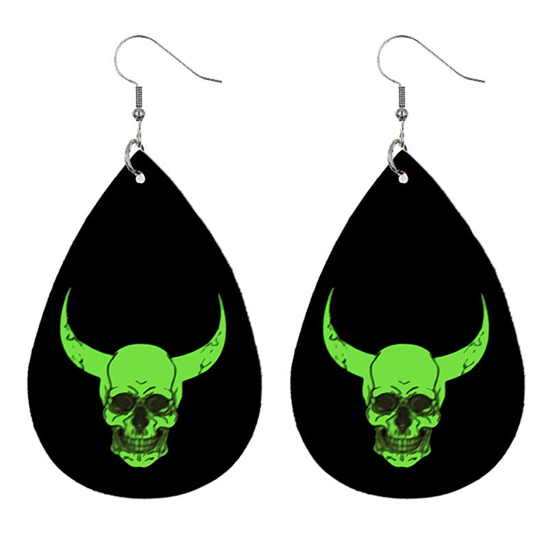 Personalized Halloween Luminous Earrings Skull