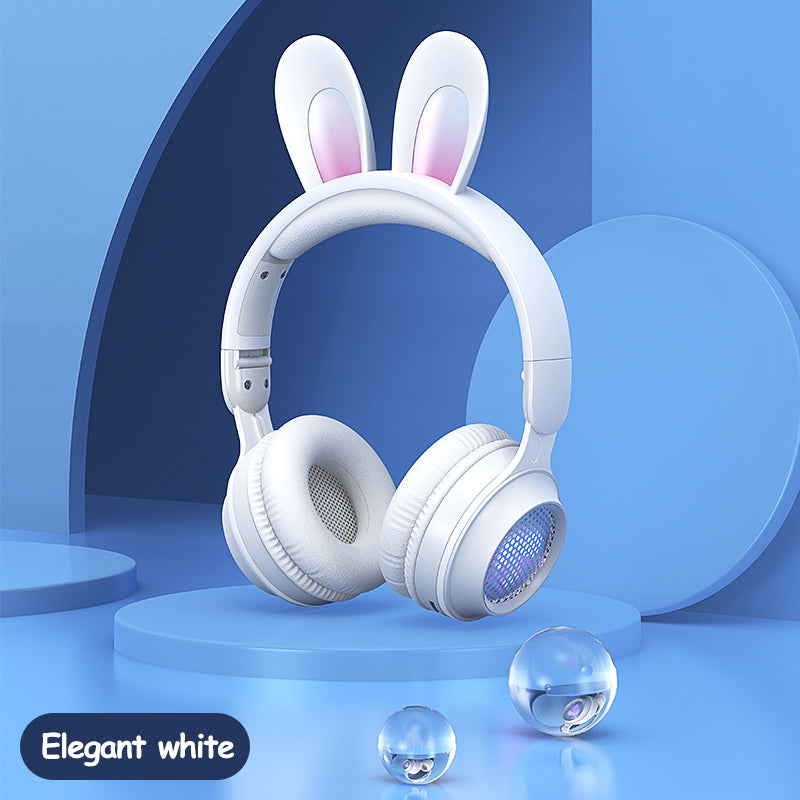 Rabbit Ear Headphones Wireless Luminous Extendable Headphones