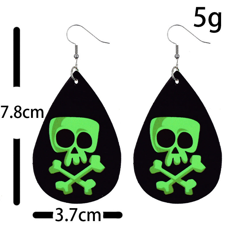 Personalized Halloween Luminous Earrings Skull