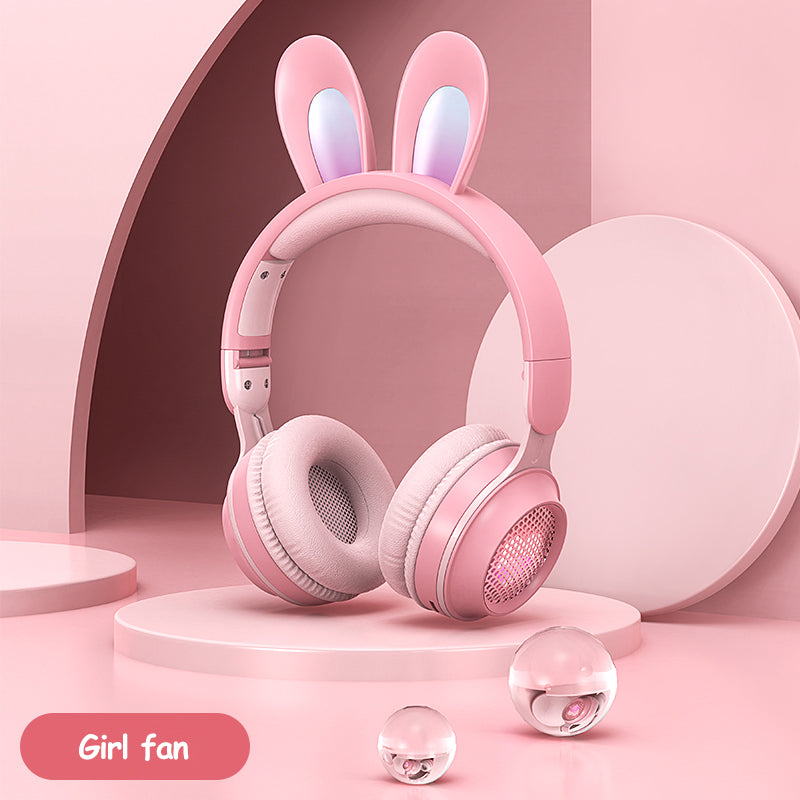 Rabbit Ear Headphones Wireless Luminous Extendable Headphones