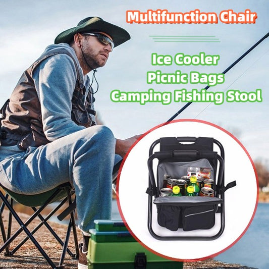 Multifunction Outdoor Folding Chair Ice Cooler Picnic Bags Camping Fishing Stool Backpacking Hunting Rest Chair