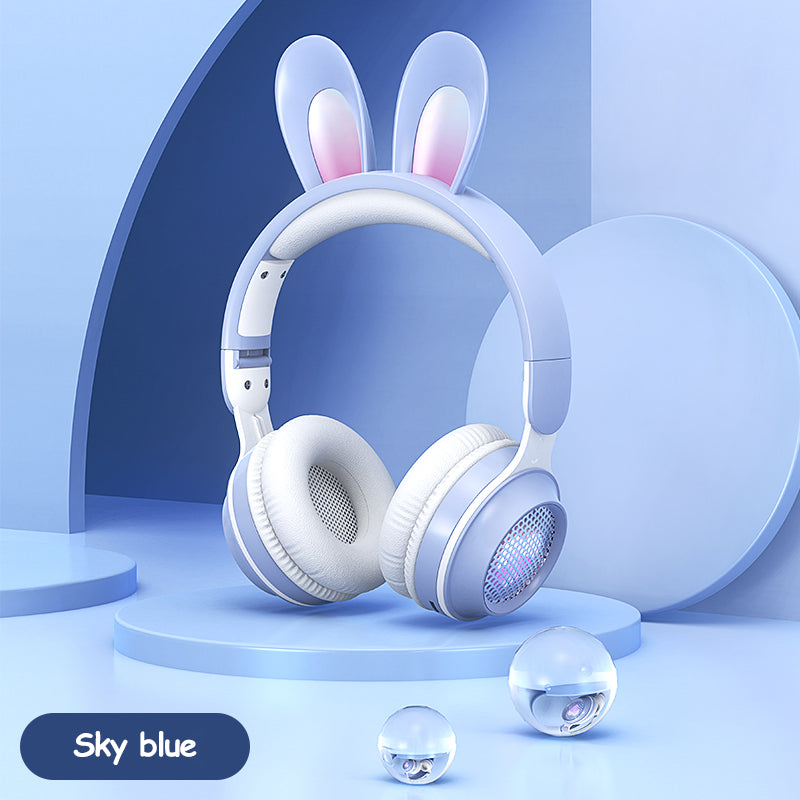 Rabbit Ear Headphones Wireless Luminous Extendable Headphones