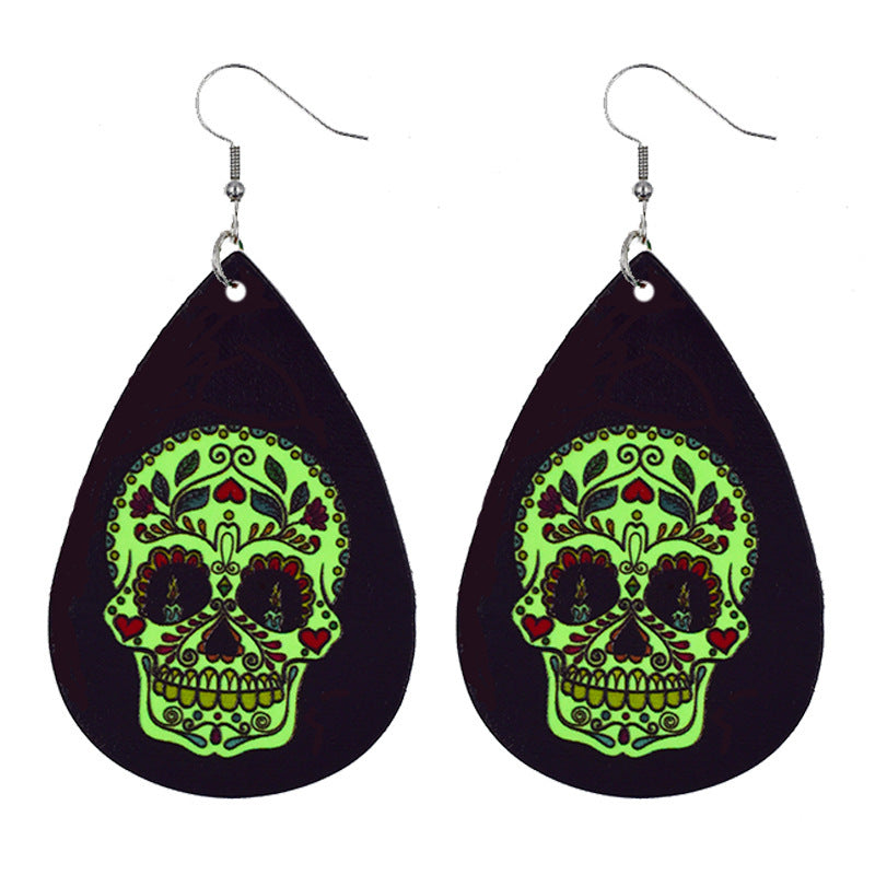 Personalized Halloween Luminous Earrings Skull