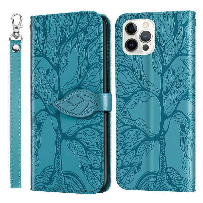 Lucky Tree Embossed Leather Case Phone Case Protective Cover