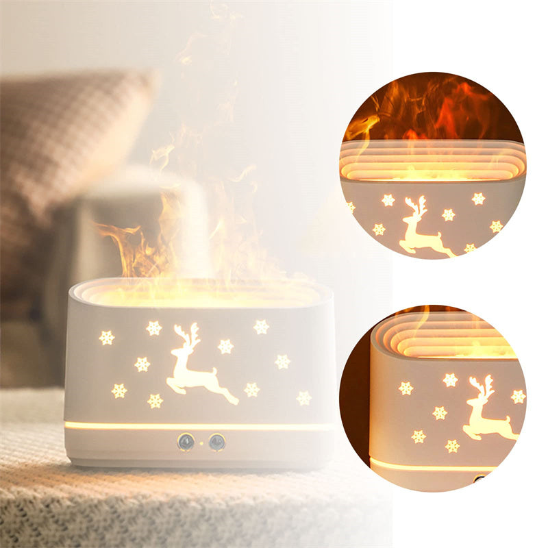 Elk Flame Humidifier Diffuser Mute Household Atmosphere Lamp Christmas Home Decorations