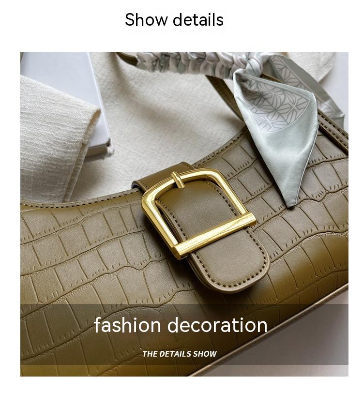 High Sense Special-interest Design Spring Versatile Fashion One Shoulder Underarm Baguette Bag