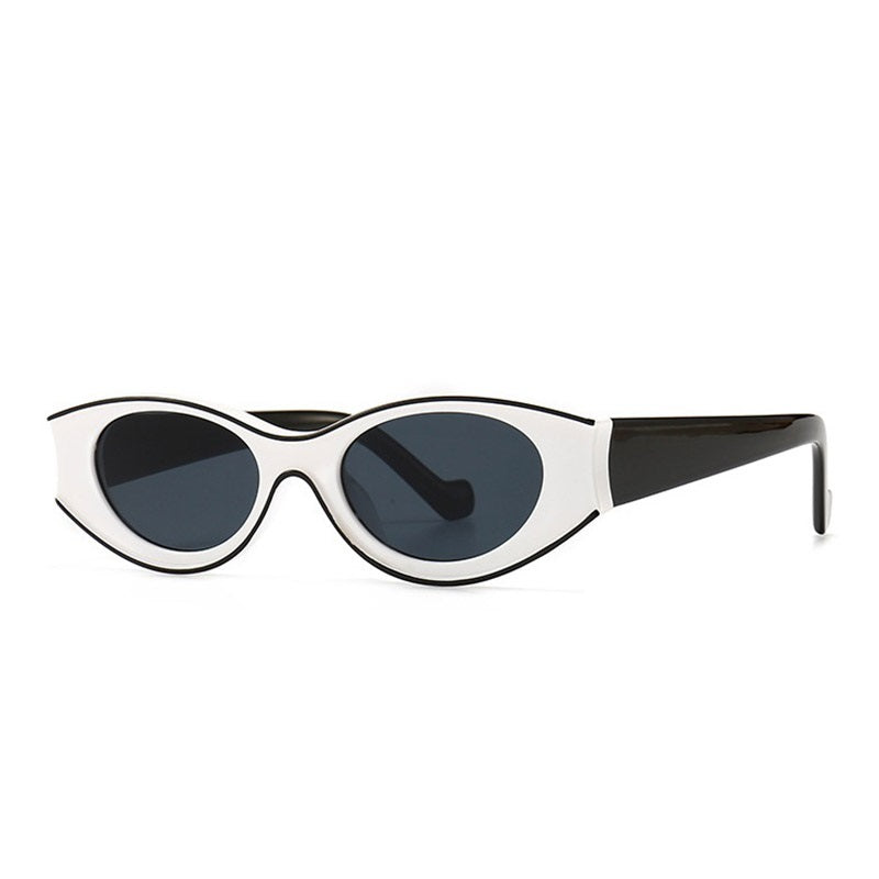 Cat Eye Retro Oval Dot Paint Sunglasses