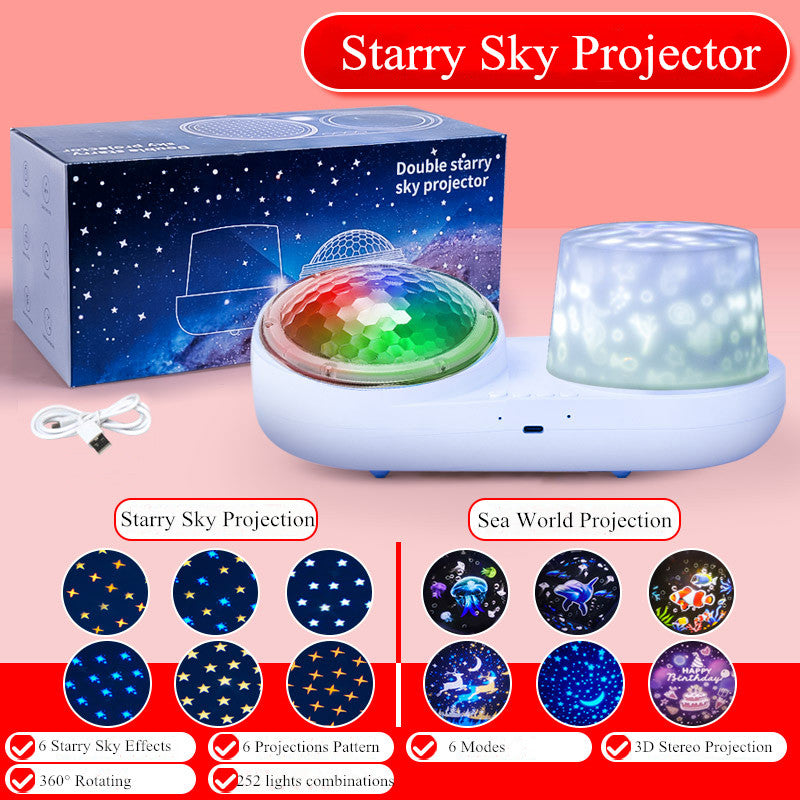 LED Ocean Star 3D Gypsophila Rotating Music Projection Light